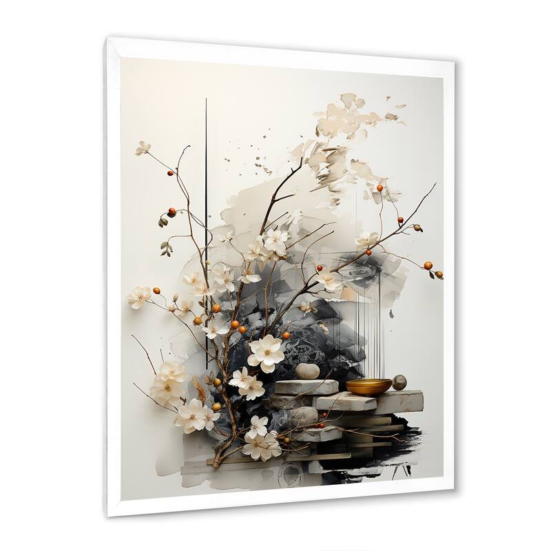 Designart "Asian Art Classics Sumi III" Asian Art Framed Wall Art Living Room