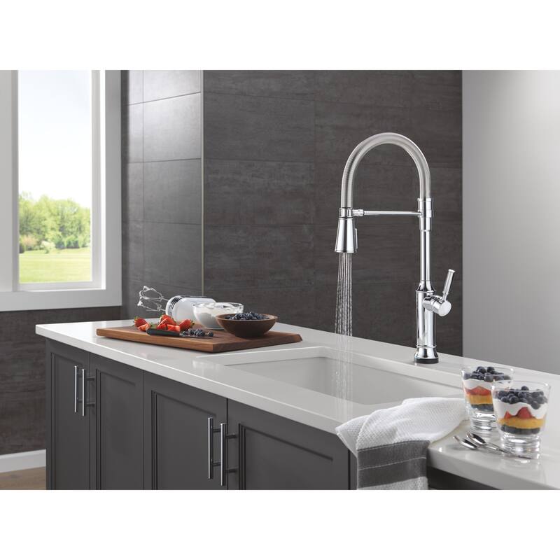 Delta 9684TL-DST Renaldi 1.8 GPM Single Hole Pre-Rinse Kitchen Faucet