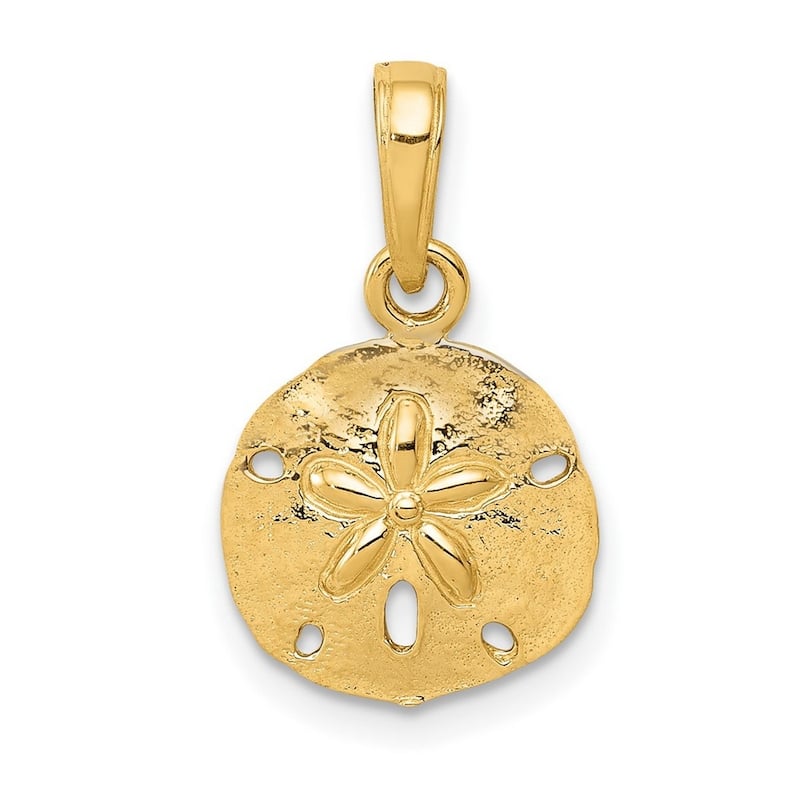 Curata 14k Yellow Gold 18" 19x11.45mm Small Sanddollar Pendant Necklace Necklace