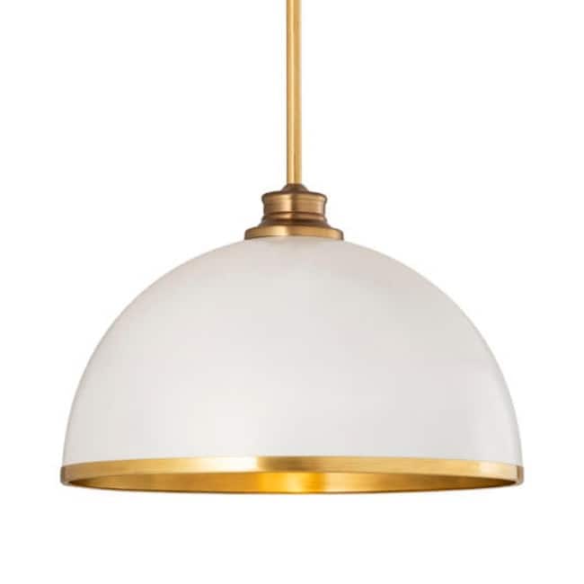 Z-Lite 1004P14 Landry 14" Wide Pendant - Matte White / Rubbed Brass