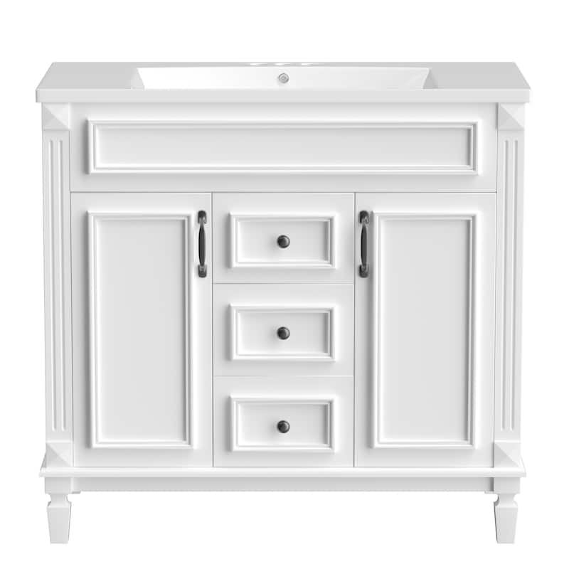 36'' Bathroom Vanity with Top Sink,2 Soft Closing Doors and 2 Drawers