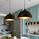 preview thumbnail 9 of 11, 2 Pack Industirial Black Pendant Light with Gold Interior Finish