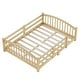 preview thumbnail 25 of 74, Montessori Solid Pine Floor Bed with Full-Length Safety Fence & Slatted Base by Harper&Bright Designs