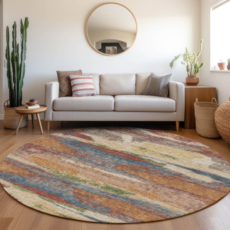 Premium Washable Super Soft Modern Casual Mayfield Rug - Paprika - 8' x 8'