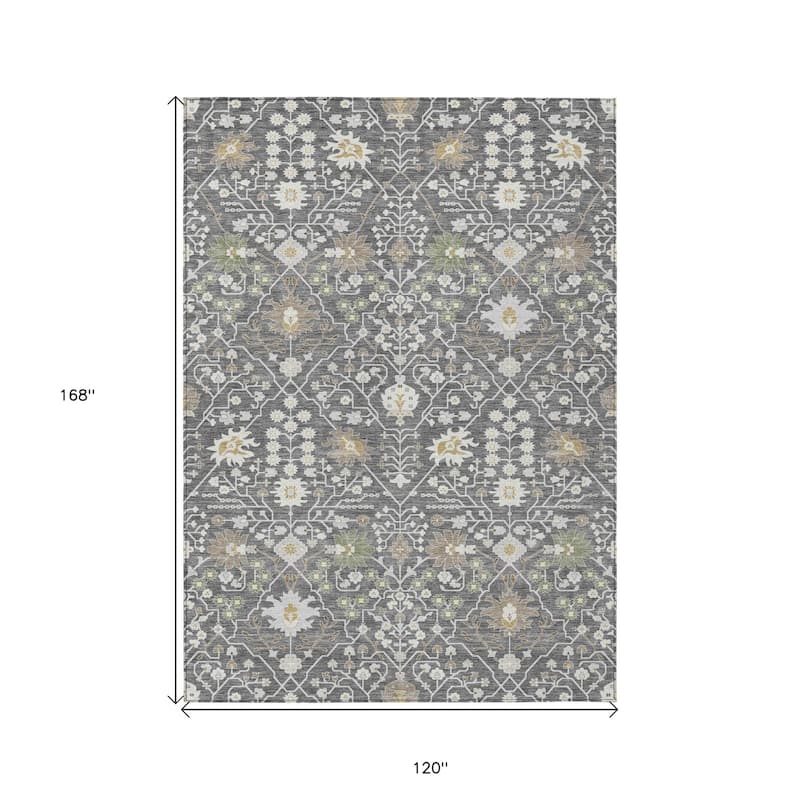 HomeRoots Oriental Traditional Rectangle Outdoor Rug