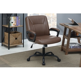 Faux Leather Relax Office Chair, Ergonomic Computer Desk Chair, Upholstered Seat with Armrests and Adjustable Height - N/A