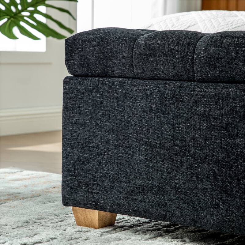 60.24" Wide Modern Upholstered Storage Bench,Entryway Bench,End of Bed Bench