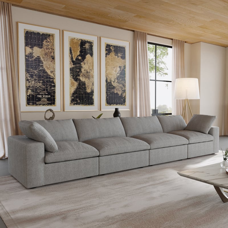 4-Seater Modular Sectional Couches for Living Room, Modern Modular Convertible Sofa Couch