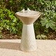 preview thumbnail 4 of 34, Glitzhome 27.5"H LED Turquoise Two Birds Embossed Ceramic Fountain