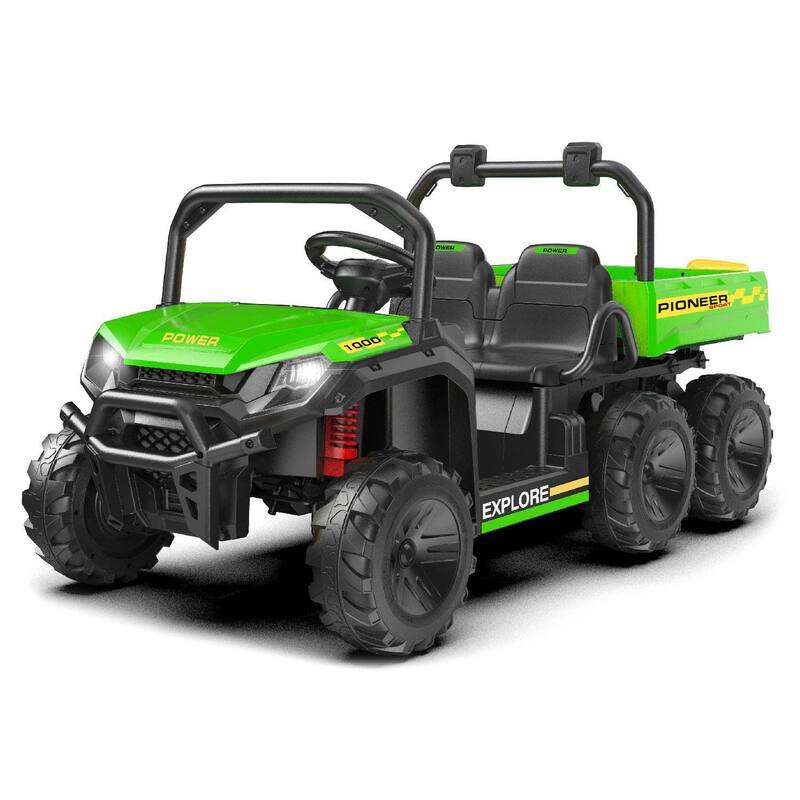 2-Seater Ride-on Toy 24V 4WD Electric Dump Truck for Kids Best Gift - Green