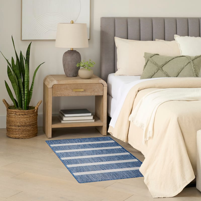 Nourison Positano Indoor/Outdoor Striped Area Rug.