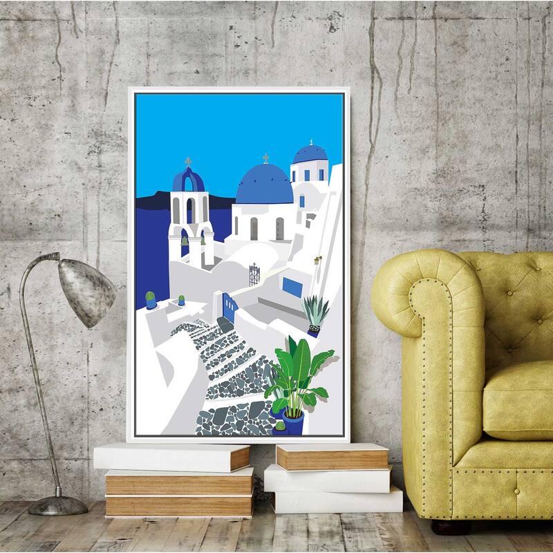 "Santorini Architecture" Print on Floating Canvas