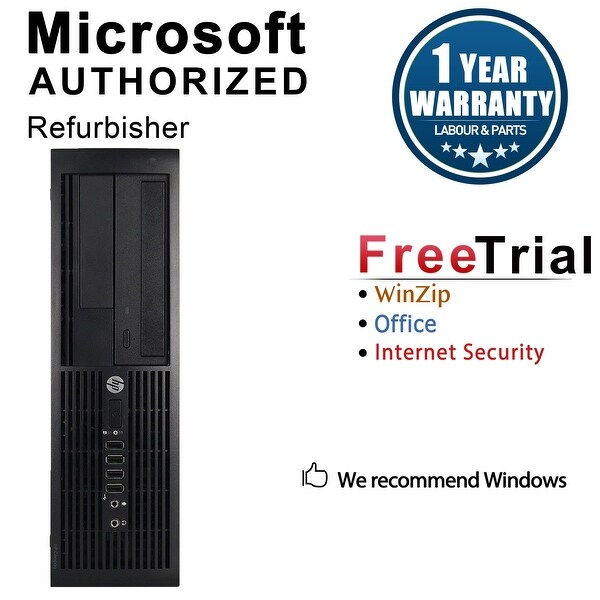 HP 4000 Pro Desktop Computer SFF Intel Pentium E5800 3.2G 4GB DDR3 250G Windows 7 Pro 1 Year Warranty (Refurbished) - Black