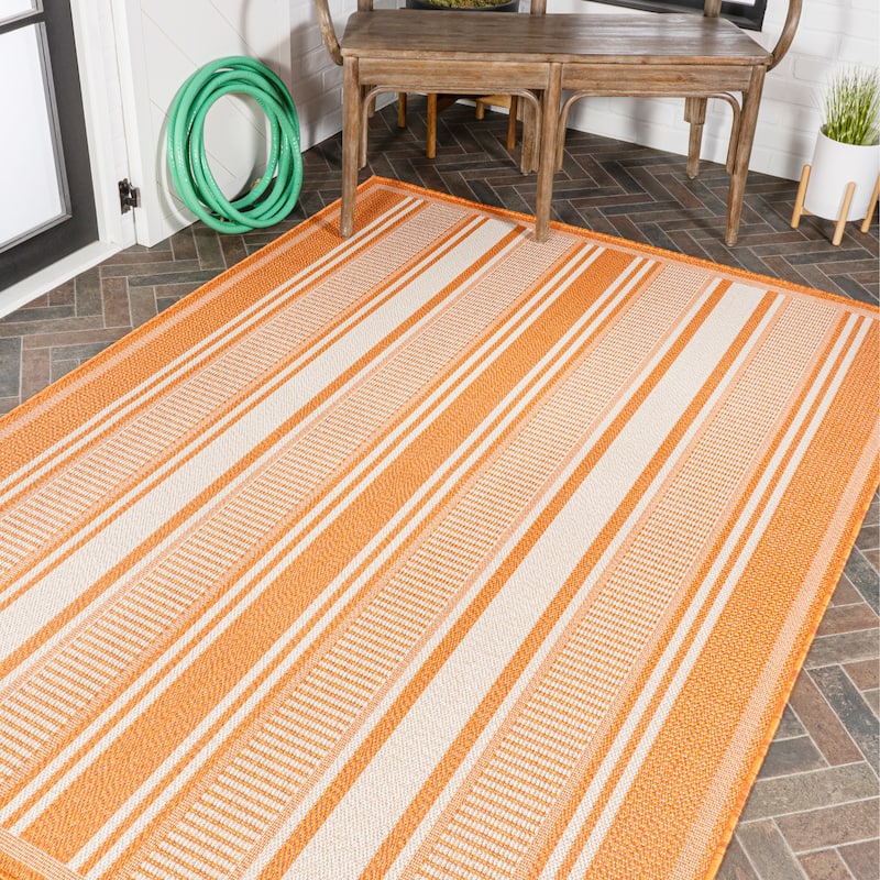 JONATHAN Y Negril Modern Double Stripe Indoor/Outdoor Area Rug