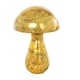 preview thumbnail 6 of 9, Gold, Green or Champagne Glass Handmade Glossy Weathered Mushroom Sculpture (Set of 2)