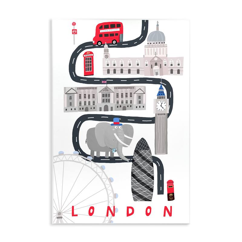 Stupell London Whimsical Travel City Wall Plaque Art Design By Carla Daly - 10 x 15