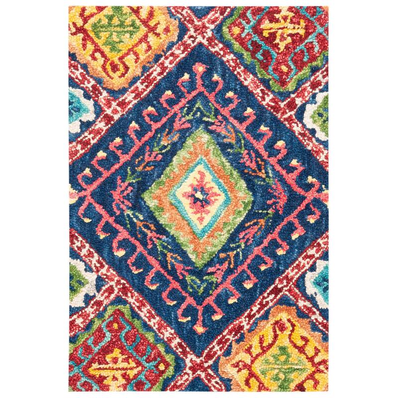 SAFAVIEH Handmade Aspen Marisca Boho Tribal Wool Rug - 2'3" x 5' - Blue/Multi