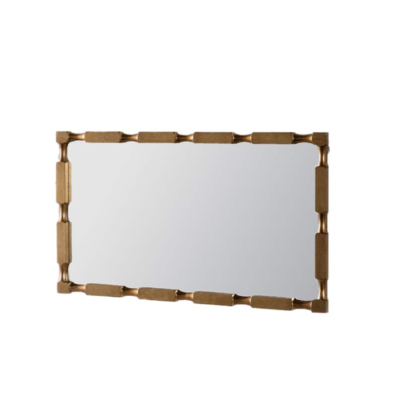Gold Bamboo-Style Rectangular Wall Mirror