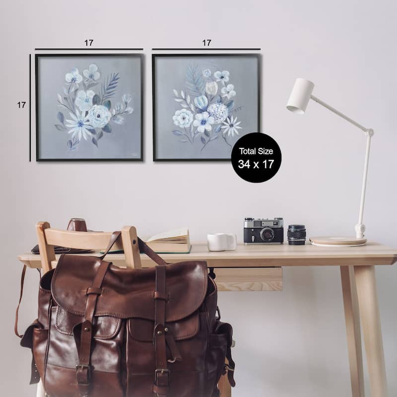 Stupell Delicate Flower Bunches Framed Giclee Art Design By Marilyn Dunlap (Set of 2)
