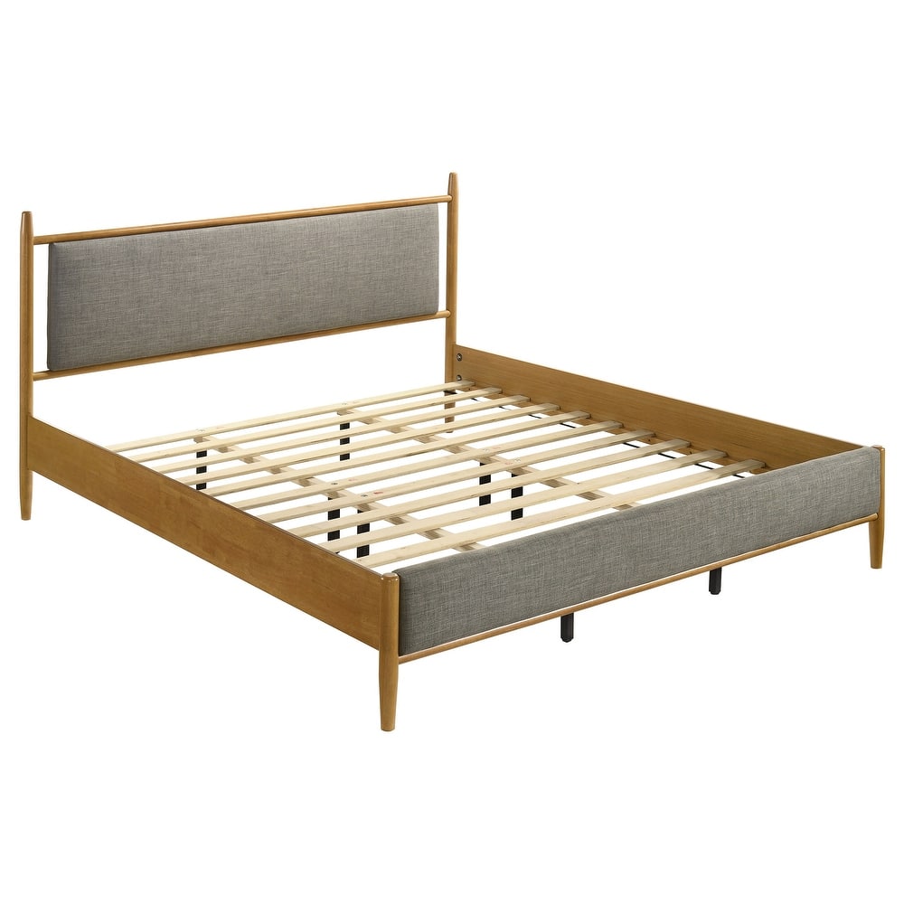 Mason 46-inch Panel Platform Bed Grey and Light Brown