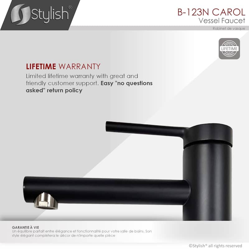 STYLISH Single Handle Bathroom Vessel Sink Faucet, Stainless Steel - Faucet Height: 11 5/8" Spout Height: 9 1/8"