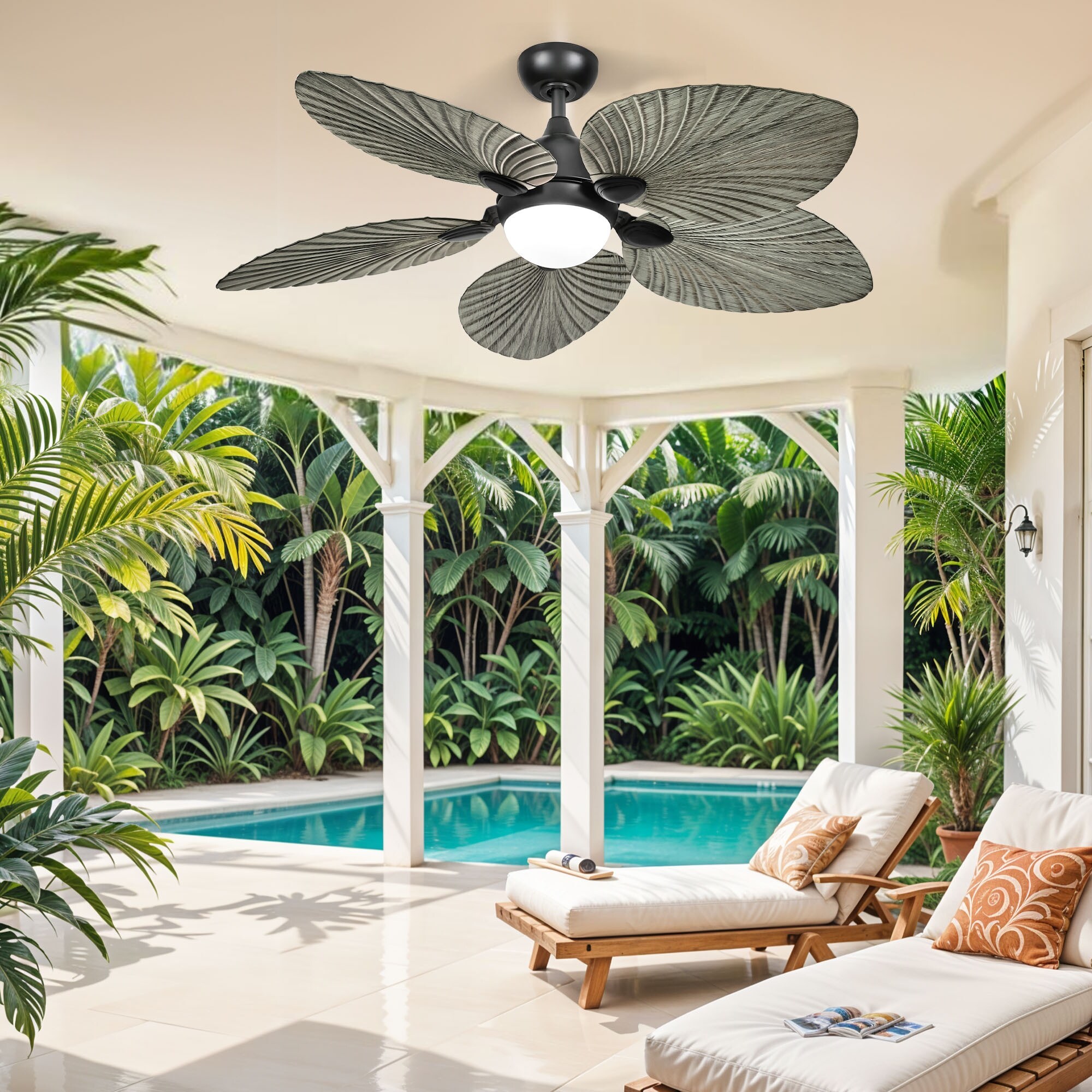 Silent Operation Tropical Ceiling Fan - 52 Inch, DC Motor, 6-Speed
