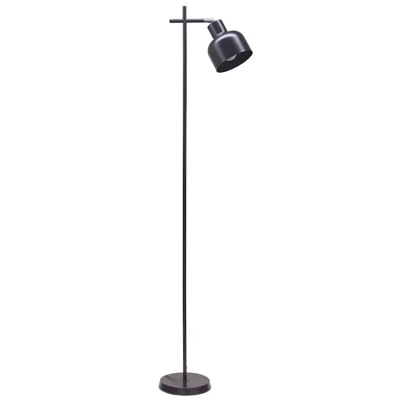 Metal Adjustable Spotlight Floor Lamp with Rotary Switch - 10.55 x 7.87 x 54.72 in. (L x W x H) - Black