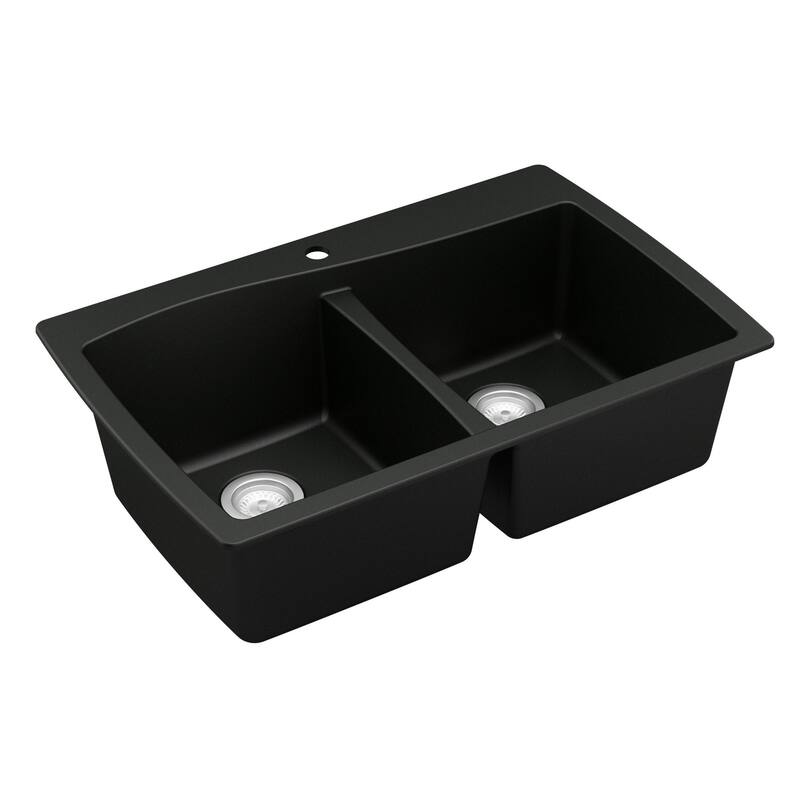 Karran Drop-In Quartz 50/50 Double Bowl Kitchen Sink