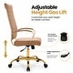 preview thumbnail 56 of 98, Benmar Ribbed Leather Executive High Back Office Chair with Gold Frame, Swivel, Tilt, Lumbar Support
