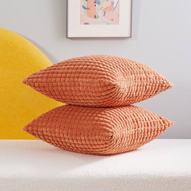Deconovo Corduroy Throw Pillow Covers 2 PCS(Cover only)