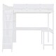 preview thumbnail 7 of 32, Full Size Loft Bed with Desk, Storage Shelves and 2 Sliding Doors, Multifunctional Kids Bed Frame with Ladder and Guardrail