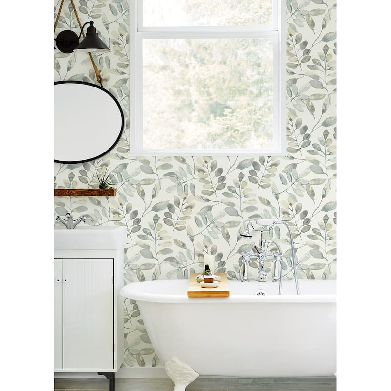 Chesapeake Pinnate Grey Leaves Wallpaper