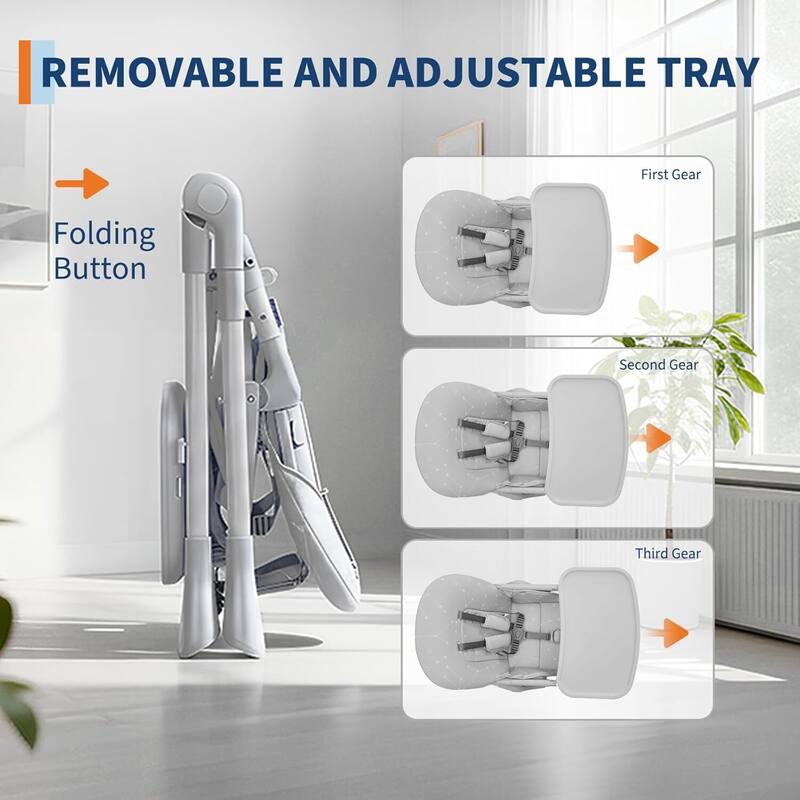 Adjustable Height Foldable Feeding Chairs for Babies and Toddlers