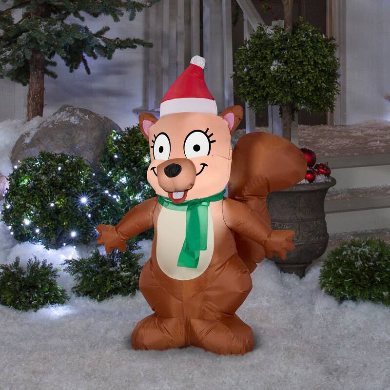 Gemmy Christmas Inflatable Squirrel, 3.5 ft Tall