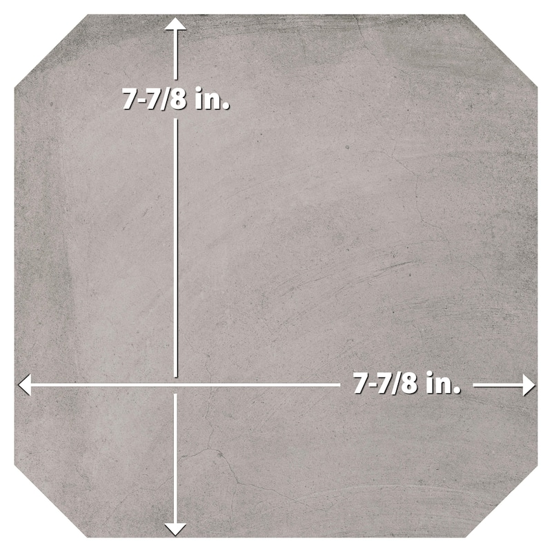 Merola Tile Laverton Octagon Gris 7-7/8" x 7-7/8" Porcelain Floor and Wall Tile