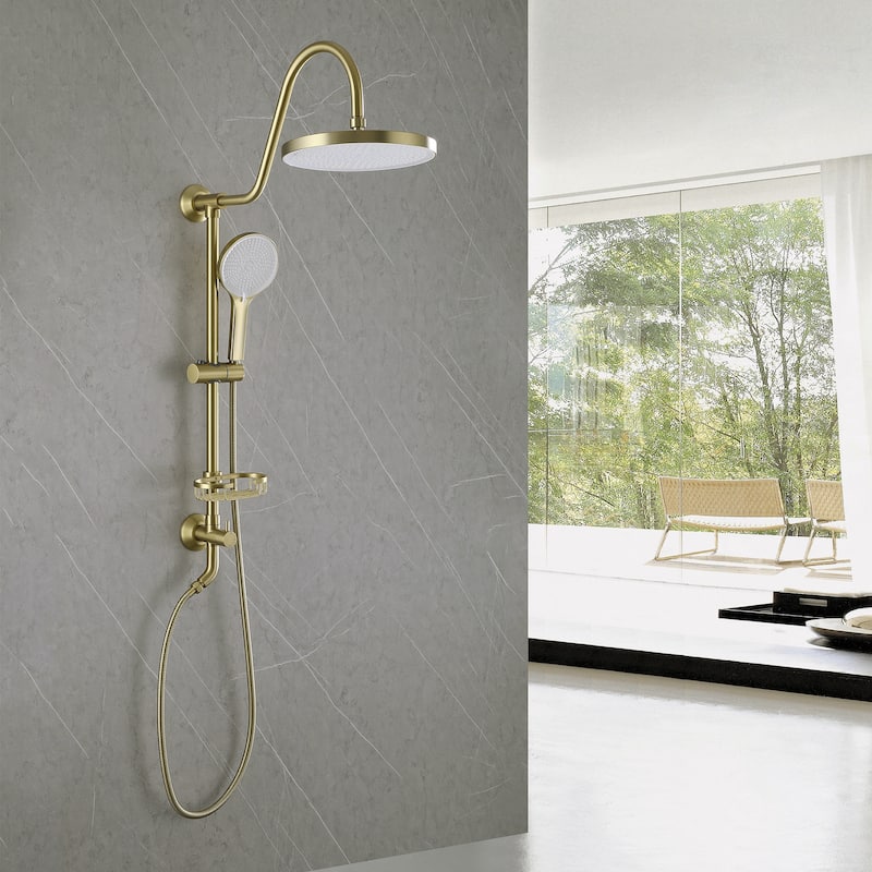 Wall-mounted complete shower system with soap dish (not including the rough-in valve)