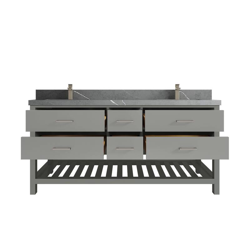 Willow Collections 72 in. W x 22 in. D Parker Double Sink Bathroom Vanity with Countertop