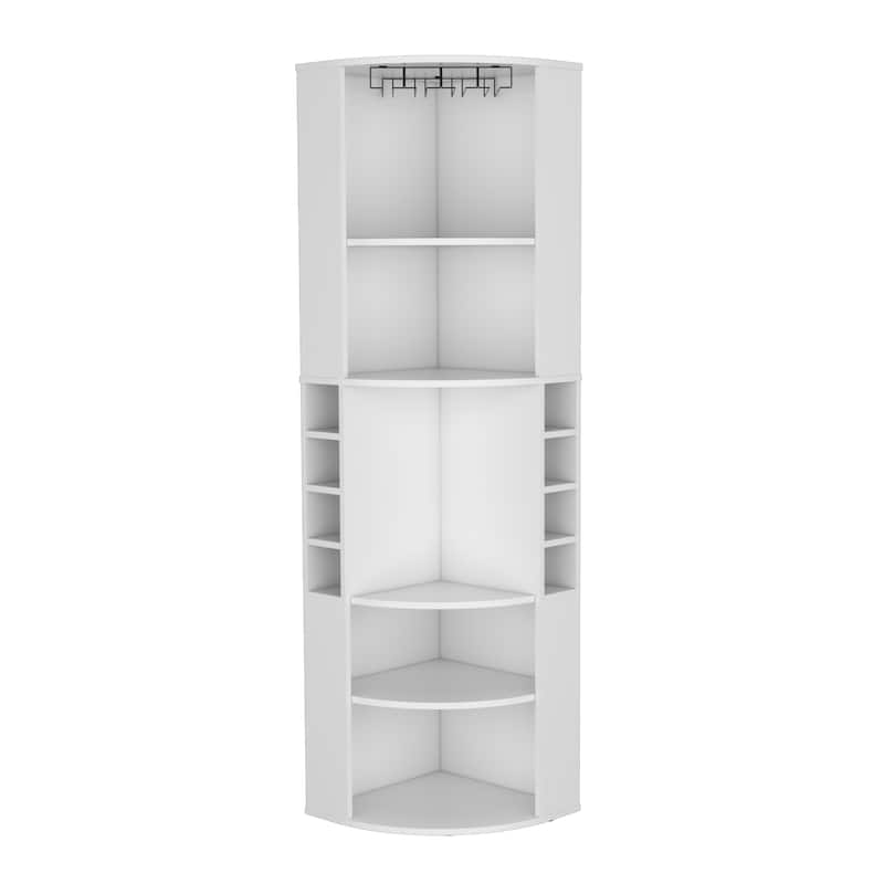 Hasselt Kitchen Pantry, Double Door, Six Shelves -Light Pine