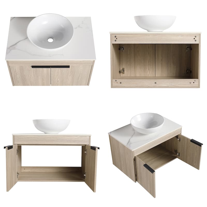 Topcraft Wall Mounted Bathroom Vanity with Sink