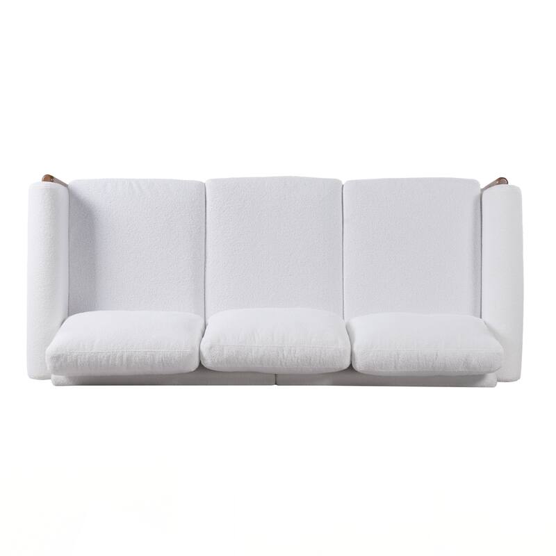 3-Seater Sofa, Curved Armrest with Integrated Solid Wood Legs