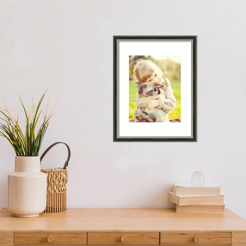 Theo Black Silver Narrow Framed Picture Frame, Photo Frame