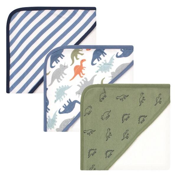 slide 1 of 1, Touched by Nature Baby Boy Organic Cotton Hooded Towels, Bold Dinosaurs, One Size - Bold Dinosaurs - One Size One Size - Bold Dinosaurs