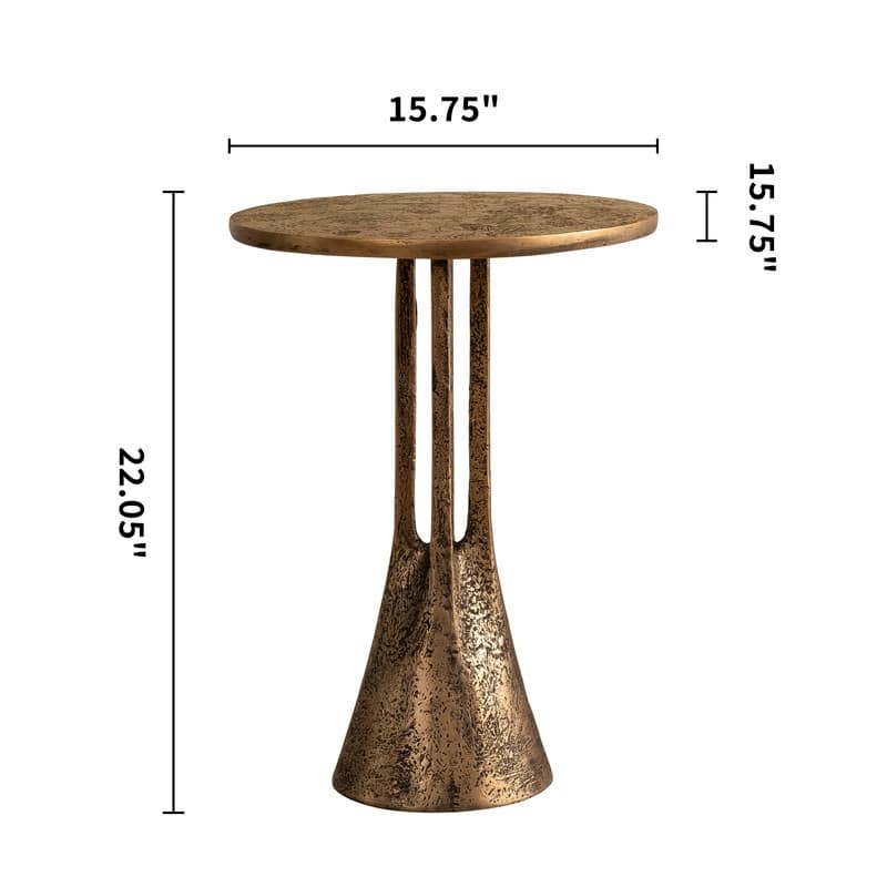 Antique Brass Round End Table