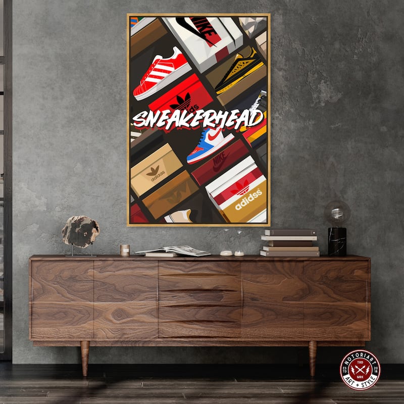Notoriart Sneakerhead Collection Framed Sneaker 1 Piece Canvas Wall Art