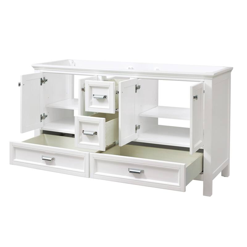CRAFT + MAIN BAVT6122D-QCB Brantley 60" Free Standing Double Basin