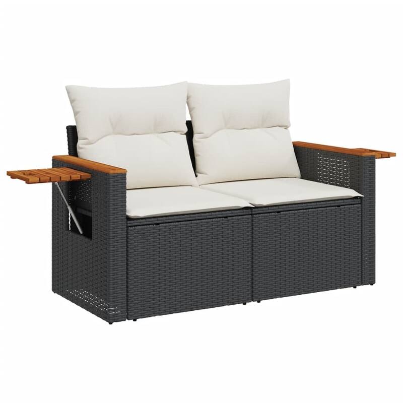 vidaXL Patio Sofa Set with Cushions Outdoor Furniture 8 Piece Poly Rattan