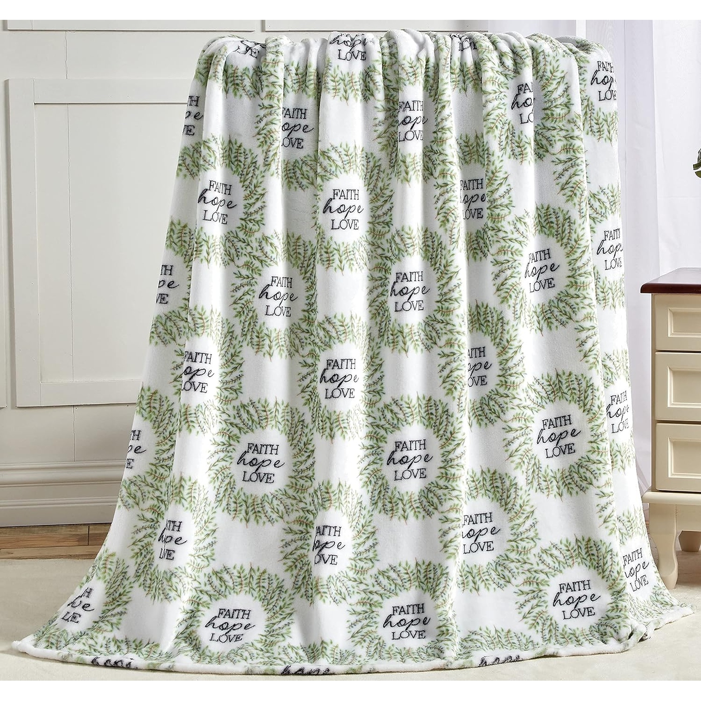 Faith Hope Love Oversized Luxe Plush Throw Blanket 50 x 70