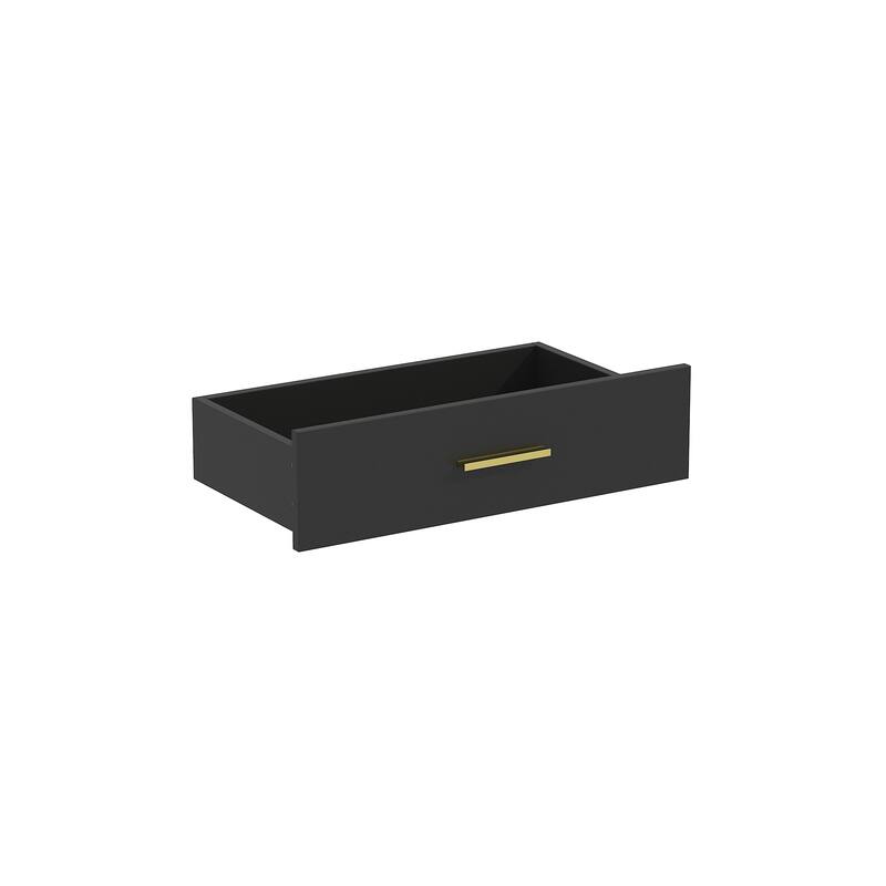 Modern 2-Drawer Nightstand Wooden Beside End Table with Rolling Cart
