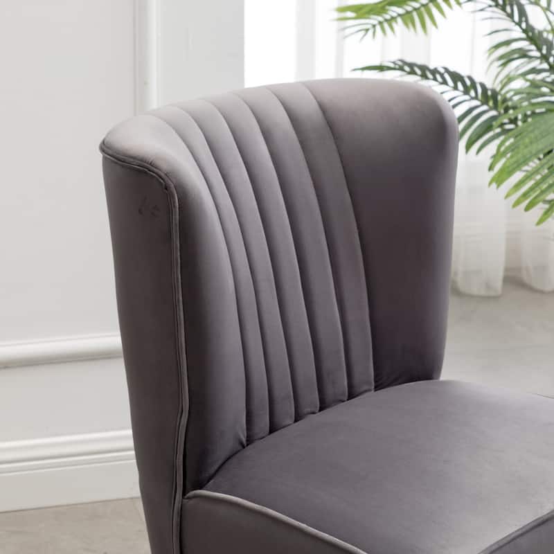 Contemporary Velvet Upholstered Accent Chair