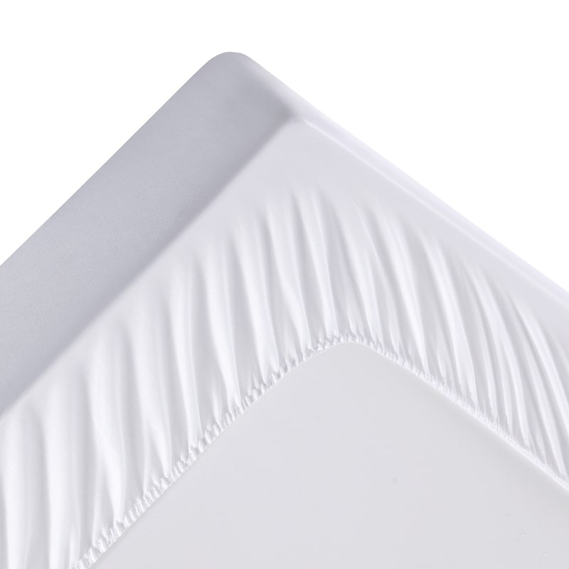 Quilted Fitted Mattress Pad, Elastic Stretches up to 18 Inches Deep, Pillow Top Mattress Cover - White